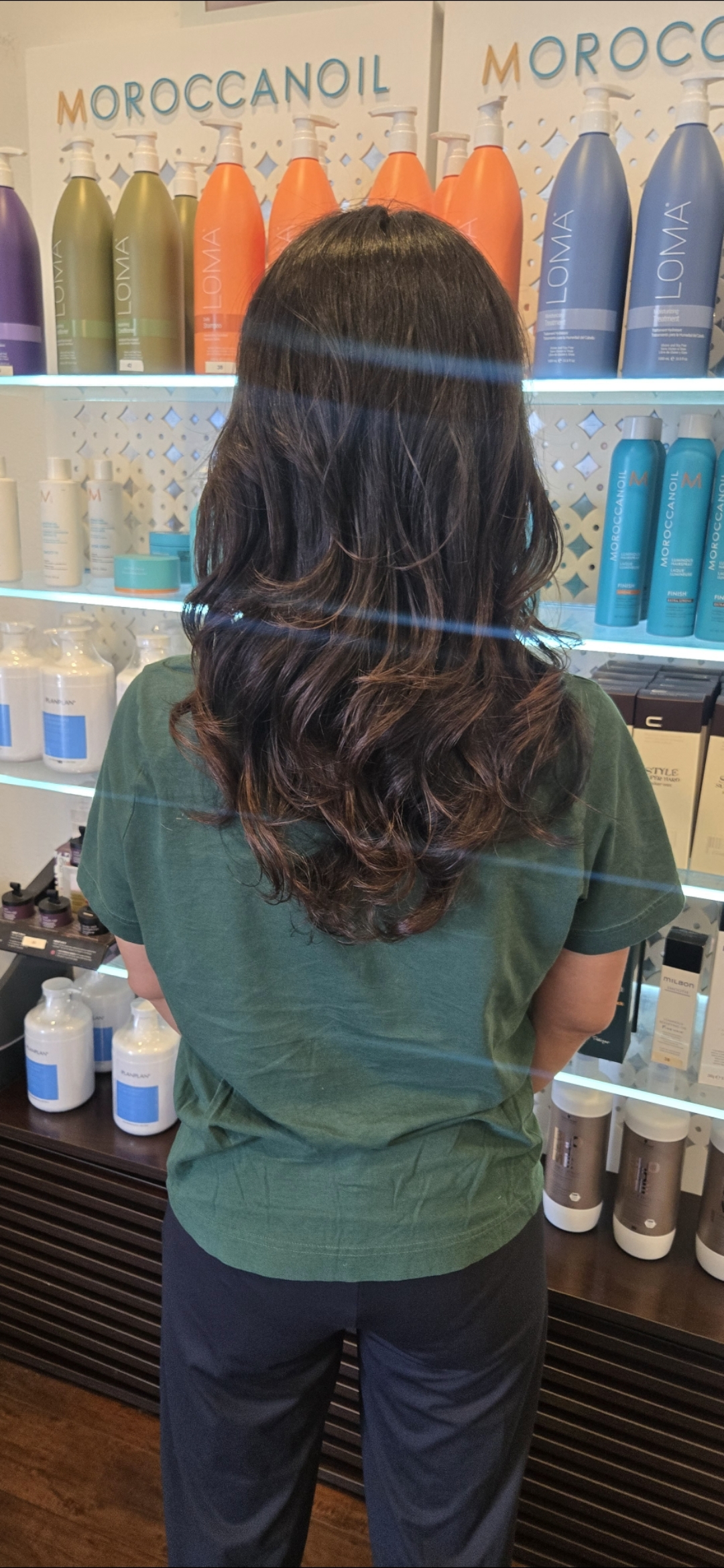 Layered hair result at Echan Hair, Buena Park